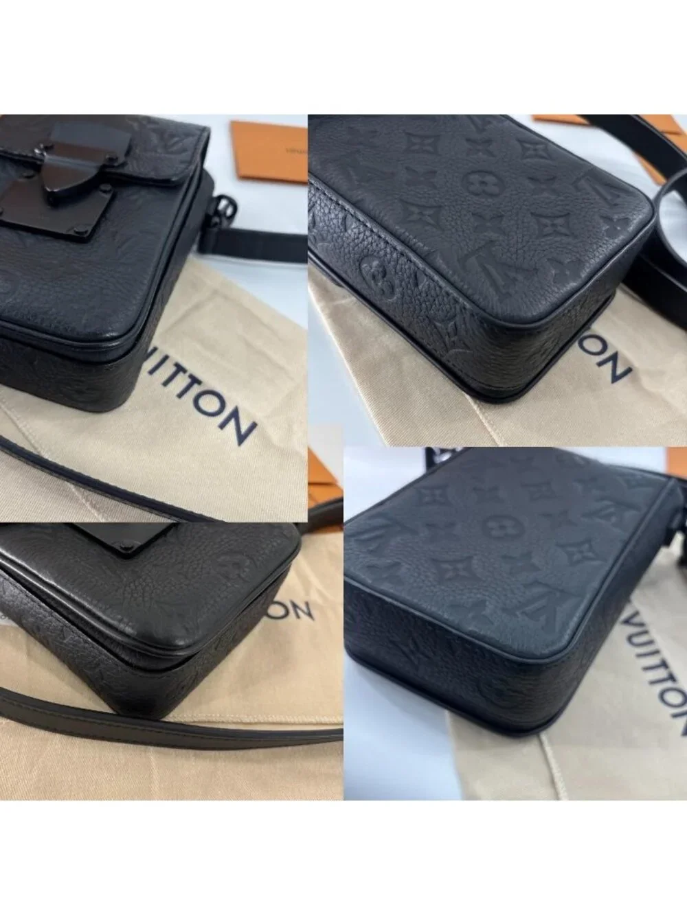 Louis Vuitton Super Monogram Taurillon S Rock Shoulder Bag Black